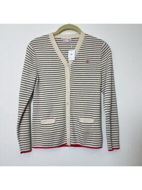 Bonpoint Girls Wool Blend Cardigan Sweater Size 14 Striped Button Front New